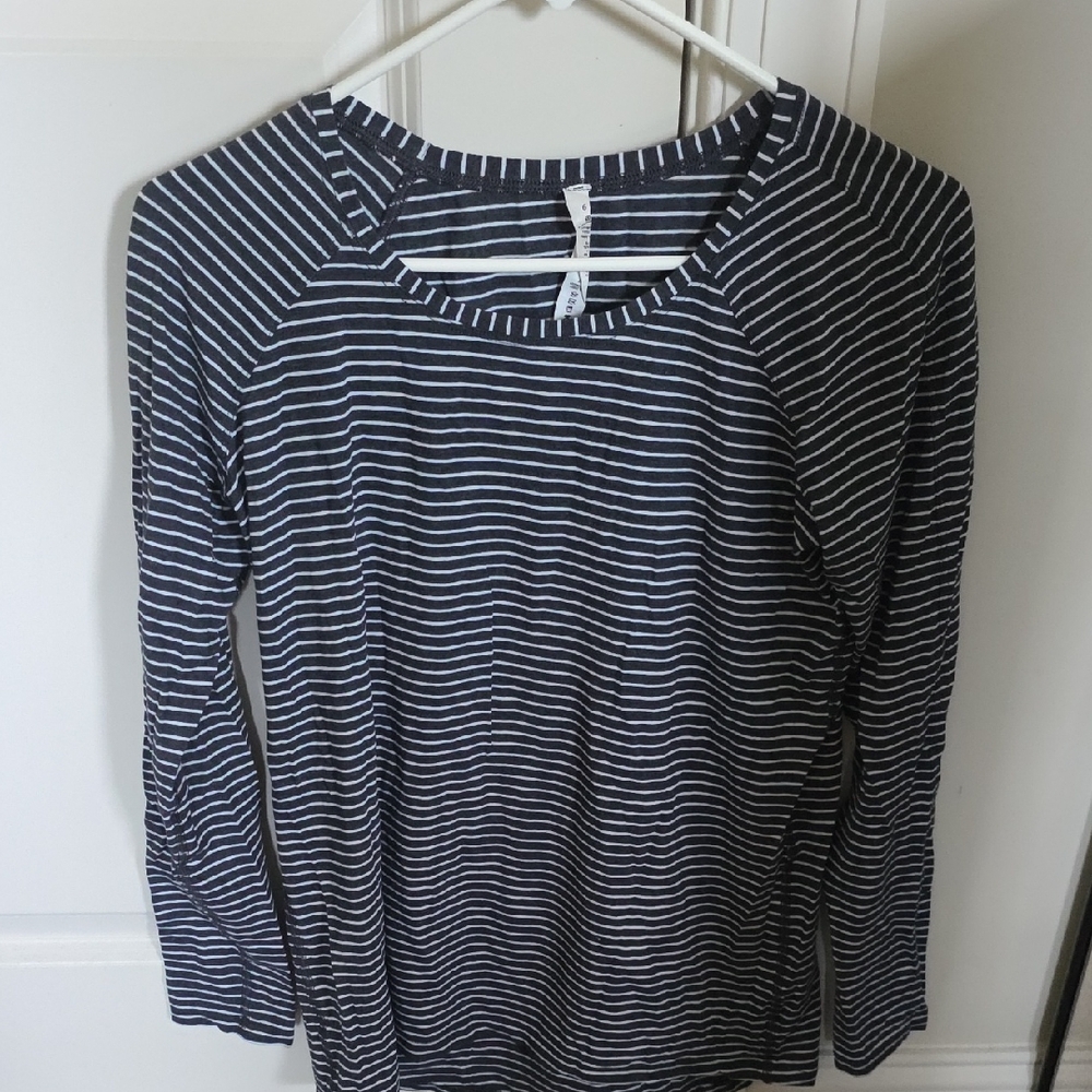 Lululemon Athletica Black and White Striped Top